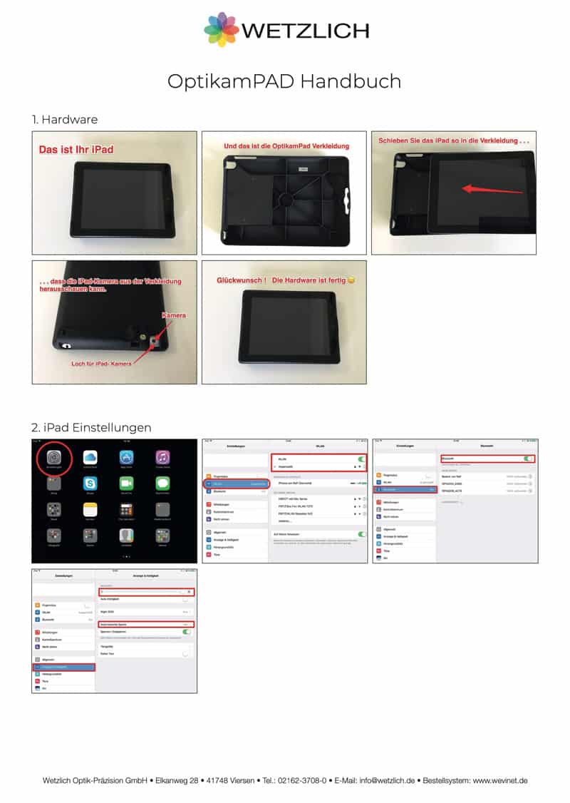 OptikamPAD Handbuch